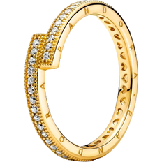 Pandora Guldbelagt Ringe Pandora Sparkling Overlapping Ring - Gold/Transparent