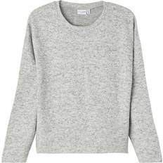 Grå - Viskose Overdele Name It Long Sleeved Knitted Jumper - Grey/Grey Melange (13192071)
