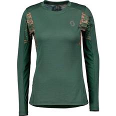Scott Elastan/Lycra/Spandex T-shirts Scott Trail Run Long Sleeve T-shirt Women - Smoked Green/Crystal Pink
