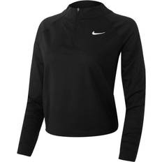 Sort - Tennis Sweatere Nike Court Dri-FIT Victory Long-Sleeve 1/2-Zip Tennis Top Women - Black/White
