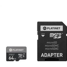 Platinet Hukommelseskort & USB Stik Platinet MicroSDXC Class 10 UHS-III 64GB