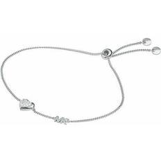Michael Kors Pavé Heart Slider Bracelet - Silver/Transparent