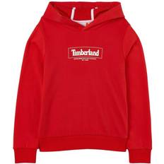 Timberland Drenge Hoodies Timberland Logo Hoodie - Red (T25T09)