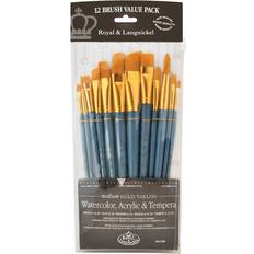 Royal & Langnickel Malertilbehør Royal & Langnickel 12/Pkg Golden Taklon Angular Variety Pack Brush Set