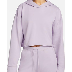 40 - Elastan/Lycra/Spandex - Hoodies Sweatere Nike Yoga Luxe Cropped Fleece Hoodie - Doll/Grey Fog