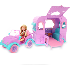 Zuru Sparkle Girlz Dukke m. Jeep og Campingvogn Pink