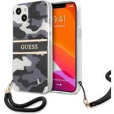 Guess Apple iPhone 13 Mobiletuier Guess Camo case with hand strap for iPhone 13/13 Pro