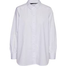 Dame - Fleecetrøjer & Piletrøjer - Polyester Overdele Vero Moda Oversized Shirt - White