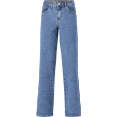 Object Blå Jeans Object Medium High Waist Wide Fit Jeans
