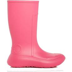36 ⅔ - 8,5 - Dame Gummistøvler Ferragamo Gancini Low Wedge Rain Boots W - Hot Pink