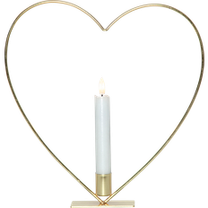 Star Trading Messing Lysestager, Lys & Dufte Star Trading Flamme Heart Brass LED-lys 28cm
