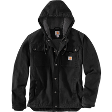 Carhartt Herre Overtøj Carhartt Relaxed Fit Washed Duck Sherpa-Lined Utility Jacket - Black