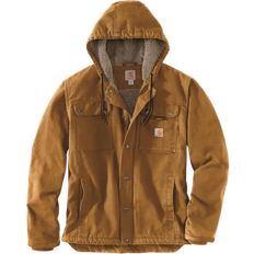 Carhartt Brun - Herre Tøj Carhartt Relaxed Fit Washed Duck Sherpa-Lined Utility Jacket - Brown