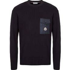 Moncler Sweatere Moncler Pocket Crew Neck Sweater - Navy