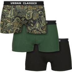 Urban Classics Bomuld Underbukser Urban Classics Boxer Shorts 3-pack - Dark Green/Paisley/Black