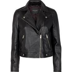 Selected Polyester Overtøj Selected Katie Leather Jacket - Black