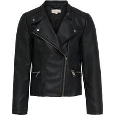 Overtøj Only Freya Biker Imitation Leather Jacket - Black (15198182)