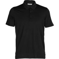 Icebreaker Grøn - Uld Overdele Icebreaker Merino Tech Lite II Short Sleeve Polo Shirt Men - Black