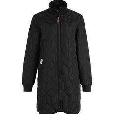 42 - Dame - Polyester Jakker Weather Report Nokka Long Quilted Jacket Women - Black