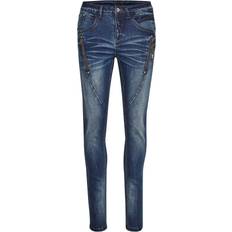 Cream Elastan/Lycra/Spandex Jeans Cream Bibiana Jeans - Blue