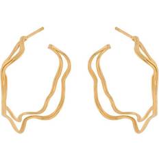 Pernille Corydon Double Wave Hoops - Gold