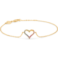 Guld Armbånd Mads Z Tender Heart Rainbow Bracelet - Gold/Multicolour