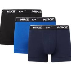 Nike Blå Underbukser Nike Everyday Cotton Stretch Boxer Shorts - Black/Blue