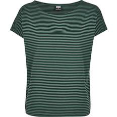 Urban Classics Dame - Grøn T-shirts & Toppe Urban Classics Ladies Ladies Yarn Dyed Baby Stripe Tee darkfreshgreen/black