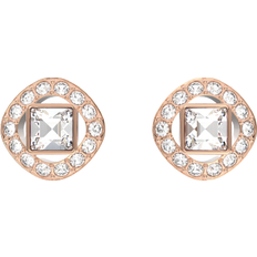 Swarovski Angelic Square Cut Stud Earrings - Rose Gold/Transparent