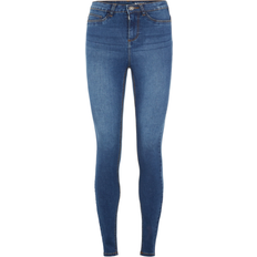 Blå - Dame - Viskose Jeans Noisy May Callie High Waist Skinny Jeans - Medium Blue Denim