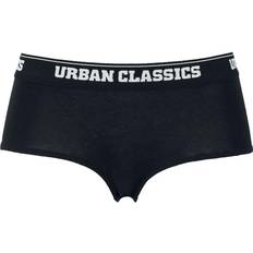 Urban Classics Bomuld Trusser Urban Classics Ladies Logo Panty Double Pack - Black