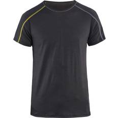 Blå - Uld T-shirts Blåkläder T-shirt merino uld, Antracitgrå/Gul