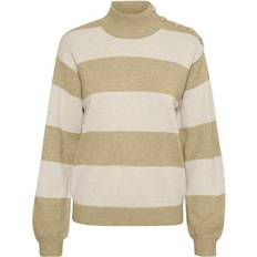 Cream Beige Sweatere Cream Dela Knit Turtleneck Pullover TREEHOUSE MELANGE