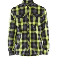 Gul - Herre - S Skjorter Blåkläder Flannel Shirt - Black/Yellow
