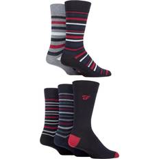 FARAH Patterned Striped and Argyle Cotton Men's Socks 5-pack - Stripe Black/Berry