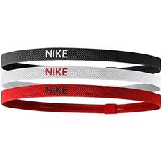 Dame - One Size - Polyester Pandebånd Nike Elastic Hair Bands 3-pack Unisex - Black/White/University Red