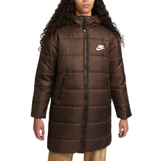 14 - Brun Overtøj Nike Sportswear Therma-FIT Repel Synthetic-Fill Hooded Parka Women's - Baroque Brown/Black/White