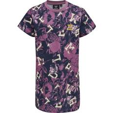 Lilla UV-tøj Hummel Drama T-shirt Dress-SS - Bordeaux (214575-3031-104)
