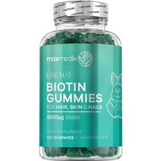 Vitaminer & Kosttilskud Maxmedix Biotin gummies til Hår, Hud & Negle 120 gummies Skønhedstilskud med vitaminer, der kan tygges