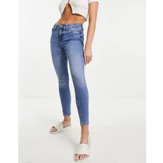 River Island Polyester Jeans River Island Skinny-jeans med mellemhøj talje mellemblå vask DENIM