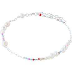 Pilgrim ILSA Ankle Chain - Silver/Pearls/Multicolour