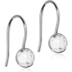 Blomdahl Pendant Bezel Earrings - Silver/Transparent