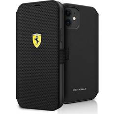 Ferrari Covers med kortholder Ferrari FESPEFLBKP12SBK iPhone 12 mini 5,4 czarny/black book On Track Perforated
