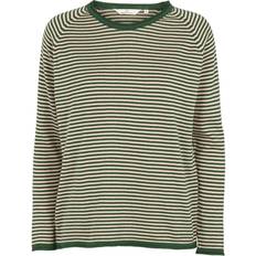 Basic Apparel Grøn T-shirts Basic Apparel Soya Mini Stripe Bluse Ba266-03 Eden/rugby Tan