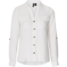 Dame - Sort - Viskose Skjorter Vero Moda Rolled Up Sleeves Shirt