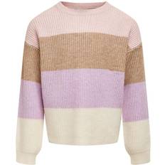 Lange ærmer Striktrøjer Only Kid's Striped Knitted Pullover - Pink/Sepia Rose (15207169)