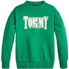 Fleece - Piger Overdele Tommy Hilfiger Logo Appliqué Fleece Sweatshirt - Green Malachite (KB0KB07776)