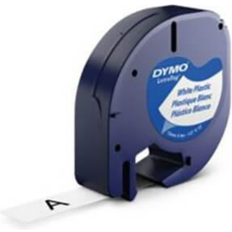 Dymo Kontorartikler Dymo LetraTag Plastic Tape Black on Pearl White 1.2cmx4m