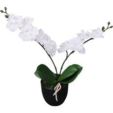vidaXL Kunstig orkidépotteplante 30 cm hvid Kunstig plante