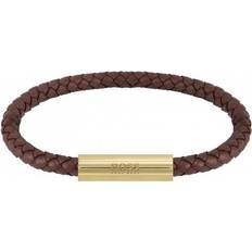 Hugo Boss Herre Armbånd Hugo Boss Braided Bracelet - Gold/Brown
